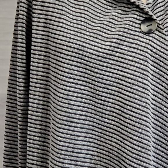 I.N. Studio Gray Stripe Long Sleeve Cardigan Career Large - Picture 2 of 8